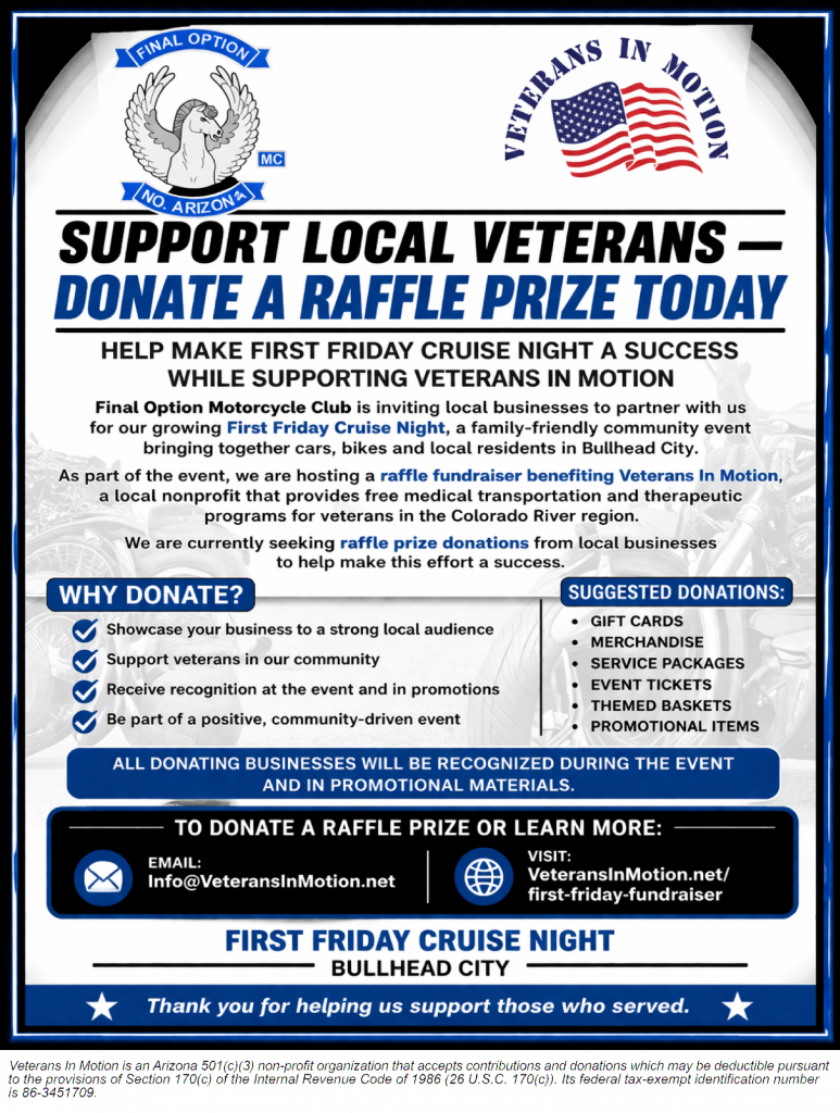 First Friday Fundraiser - Raffle Prize Donations Sought